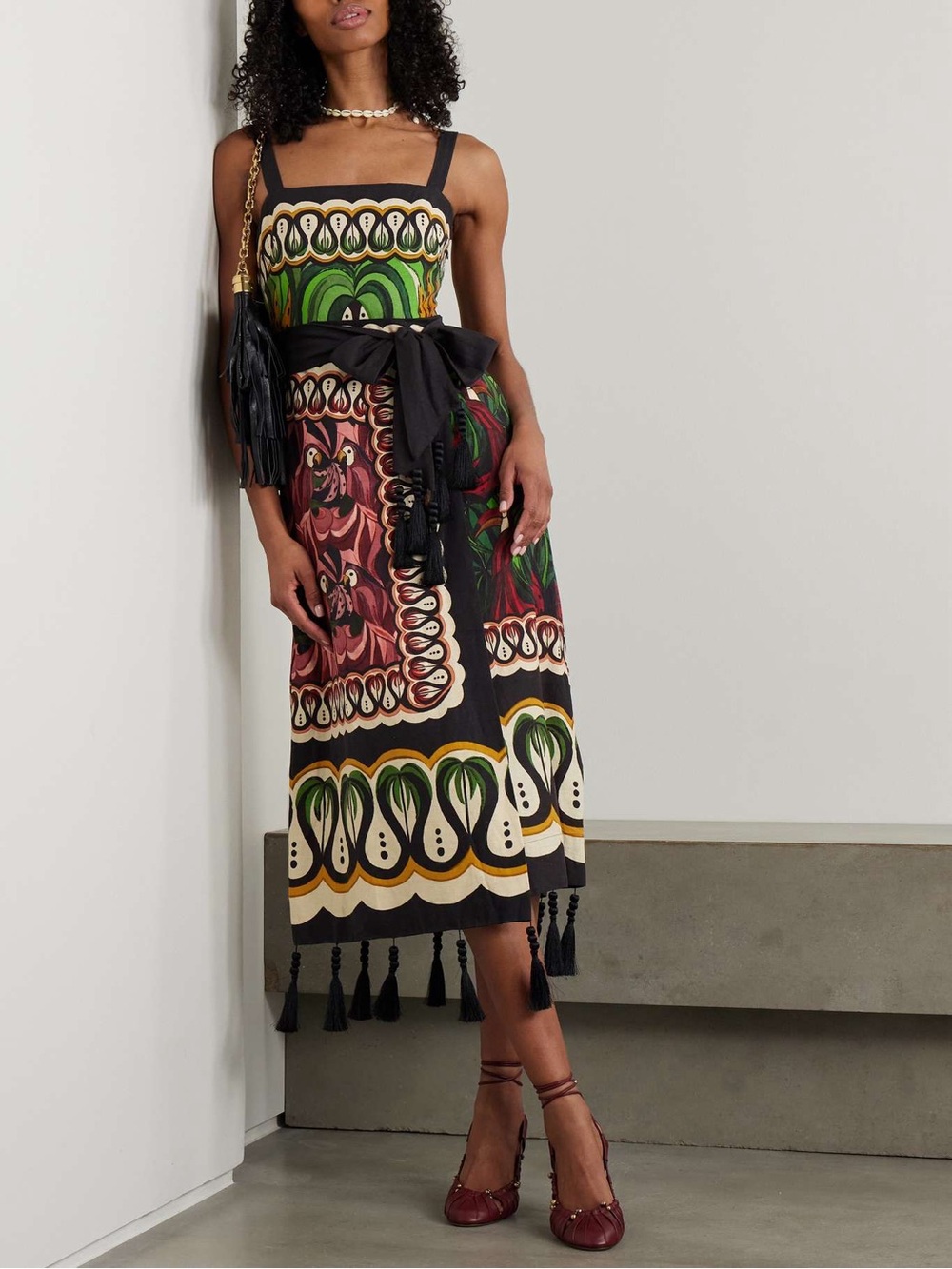 NWOT Farm Rio Off-White Coconut Tree Flow Lenzing™ Ecovero™ Euroflax™ Dress S